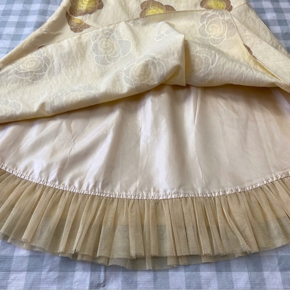 ⸻
AMS Ruffle Tulle A-Line Skirt Yellow Floral Embroidery Romantic Festival Larg - Picture 6 of 13